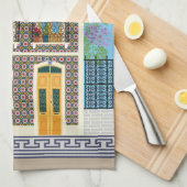 Linge De Cuisine Belles maisons portugaises avec tuiles ou azulejos (Quart Plié)