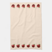 Linge De Cuisine Belles pommes rouges sur beige clair (Vertical)