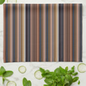 Linge De Cuisine Belles rayures bleues brunes (Plié)