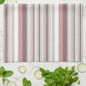 Linge De Cuisine Belles rayures brunes blanches (Plié)