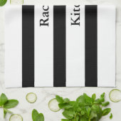 Linge De Cuisine Belles rayures noir et blanc (Plié)