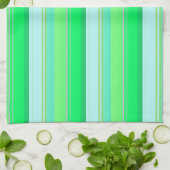 Linge De Cuisine Belles rayures vert aqua (Plié)