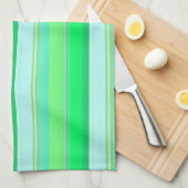 Linge De Cuisine Belles rayures vert aqua (Quart Plié)