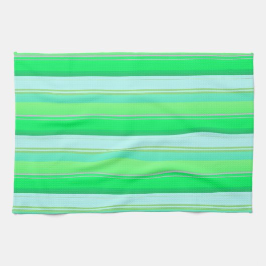 Linge De Cuisine Belles rayures vert aqua (Horizontal)