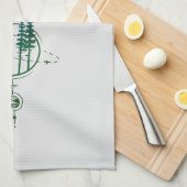 Linge De Cuisine Bellingham Washington Arbres géométriques (Quart Plié)