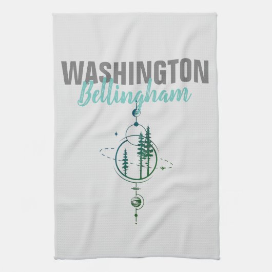 Linge De Cuisine Bellingham Washington Arbres géométriques (Vertical)