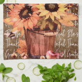 Linge De Cuisine Bénédiction de tournesol Gratitude Thanksgiving (Plié)