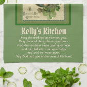 Linge De Cuisine Bénédiction irlandaise de St. Patrick Shamrocks re (Plié)