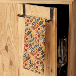 Linge De Cuisine Bénédictions Abondent Toujours Design d'Automne
