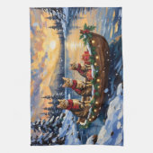 Linge De Cuisine Bengal Cat Christmas Boat Holiday (Vertical)