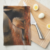 Linge De Cuisine Berger allemand en automne Feuilles automne Inspir (Quart Plié)