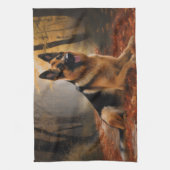 Linge De Cuisine Berger allemand en automne Feuilles automne Inspir (Vertical)