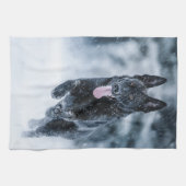 Linge De Cuisine Berger allemand noir dans la couverture de duvet d (Horizontal)