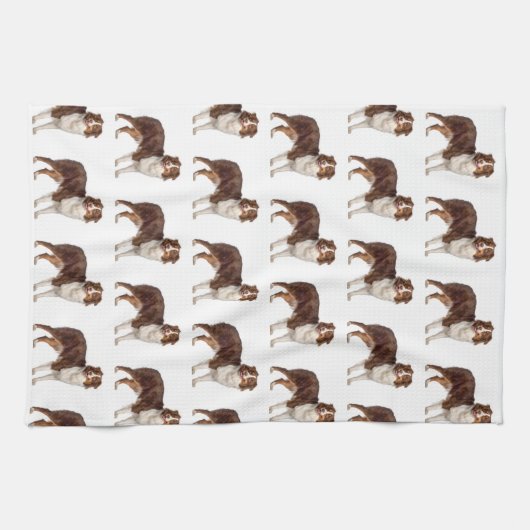 Linge De Cuisine Berger australien rouge (Horizontal)