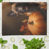 Linge De Cuisine Berger belge Chiot Automne Citrouille de plaisir (Plié)