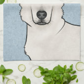 Linge De Cuisine Berger suisse blanc GSD mignon Chien tête bleu (Plié)
