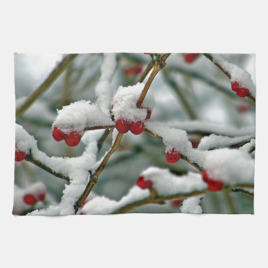 Linge De Cuisine Bérises rouges en hiver (Horizontal)