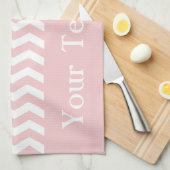 Linge De Cuisine Bermuda Pink Wave Chevron personnalisable (Quart Plié)