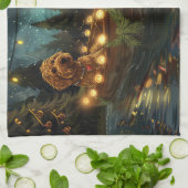 Linge De Cuisine Bernedoodle Noël Festival Voyage (Plié)