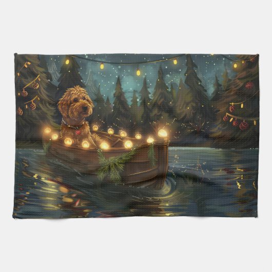 Linge De Cuisine Bernedoodle Noël Festival Voyage (Horizontal)