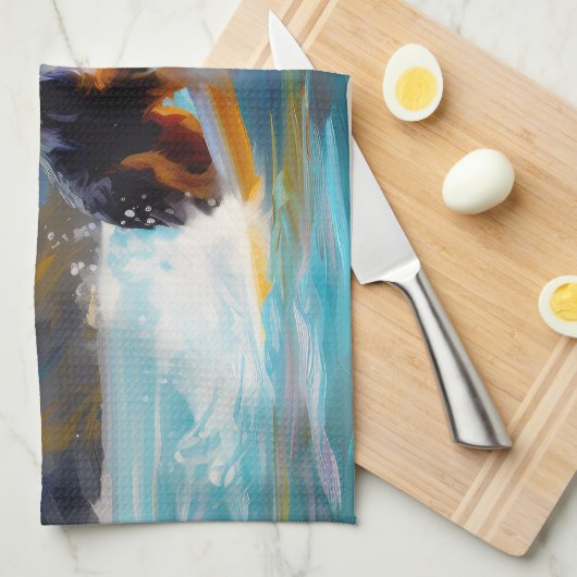 Linge De Cuisine Bernese Mountain Beach Surf Paining (Quart Plié)