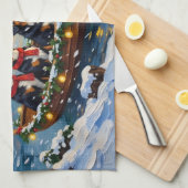 Linge De Cuisine Bernese Mountain Dog Christmas Boat Holiday (Quart Plié)