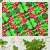 Linge De Cuisine Berries rouges avec Raindrops Abstrait Motif de la (Plié)