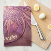 Linge De Cuisine Berry Abstrait floral fractal Nom (Quart Plié)