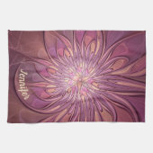 Linge De Cuisine Berry Abstrait floral fractal Nom (Horizontal)