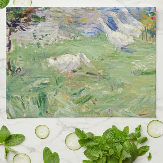 Linge De Cuisine Berthe Morisot - Fille en bateau avec oie (Plié)