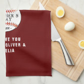 Linge De Cuisine Best Papa Baseball Balls Red Happy Père`s Day (Quart Plié)