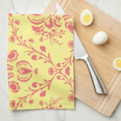 Linge De Cuisine Beurre et canneberge Damas (Quart Plié)