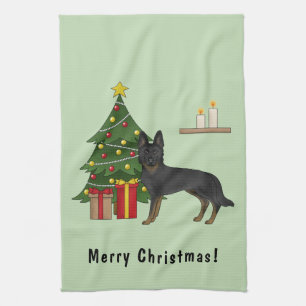 Linge De Cuisine Bi-Black Berger Allemand Sapin de Noël Festif