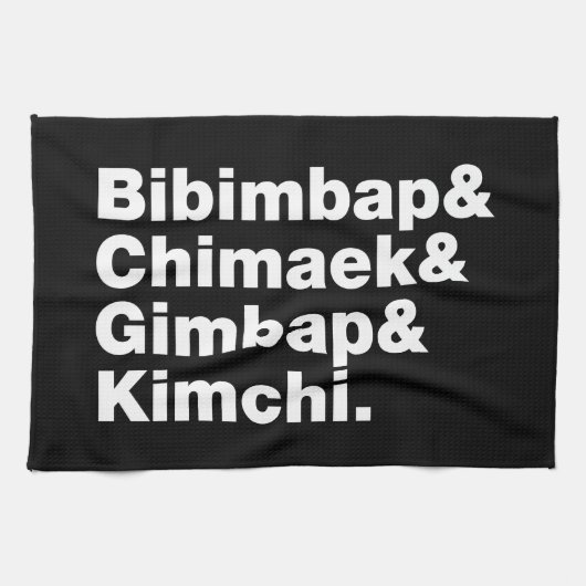 Linge De Cuisine Bibimbap & Chimaek & Gimbap & Kimchi. Aliments cor (Horizontal)