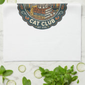 Linge De Cuisine Bibliothèque livresque Chat POD Vector Art - Bibli (Plié)