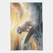 Linge De Cuisine Bichon Frise Beach Plage Surf Peinture (Vertical)