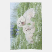Linge De Cuisine Bichon Frise Bleuets (Vertical)