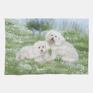 Linge De Cuisine Bichon Frise Bluebonnets