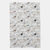 Linge De Cuisine Bichon Frise Bones and Paws Grey (Vertical)