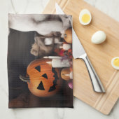 Linge De Cuisine Bichon Frise Citrouilles Halloween effrayant (Quart Plié)