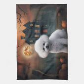 Linge De Cuisine Bichon Frise Halloween Épouvantable (Vertical)