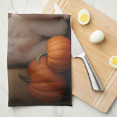 Linge De Cuisine Bichon Frise Puppy Automne Citrouille délice (Quart Plié)