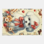 Linge De Cuisine Bichon Frisé Vintage (Horizontal)