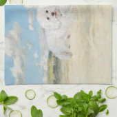 Linge De Cuisine Bichons à la Plage (Plié)