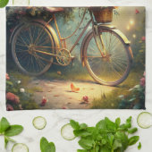 Linge De Cuisine Bicycle and Flowers (Plié)