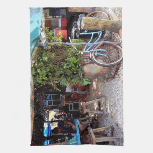 Linge De Cuisine Bicyclette bleue (Vertical)