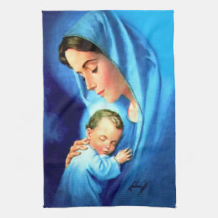 Linge De Cuisine Bienheureuse Vierge Marie avec Bébé Jésus