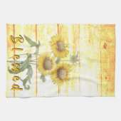 Linge De Cuisine Bienheureux tournesols en bois (Horizontal)