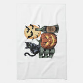 Linge De Cuisine Bièrre de chat de citrouille Halloween (Vertical)