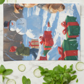 Linge De Cuisine Biewer Terrier Noël Festive Scène de neige (Plié)